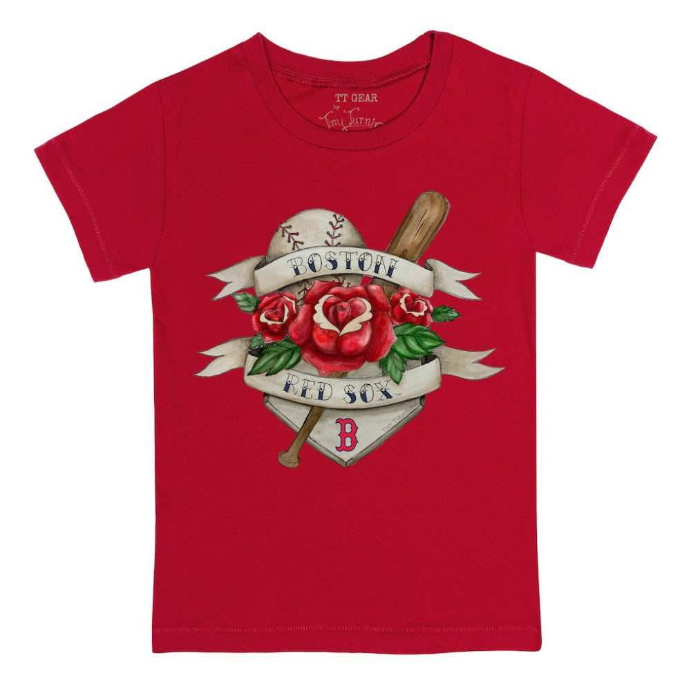Boston Red Sox Tiny Turnip Youth Tattoo Rose T-Shirt On Sale