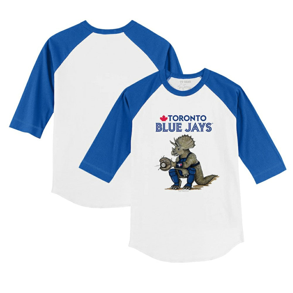 Toronto Blue Jays Tiny Turnip Youth Triceratops 3/4-Sleeve Raglan T-Shirt On Sale