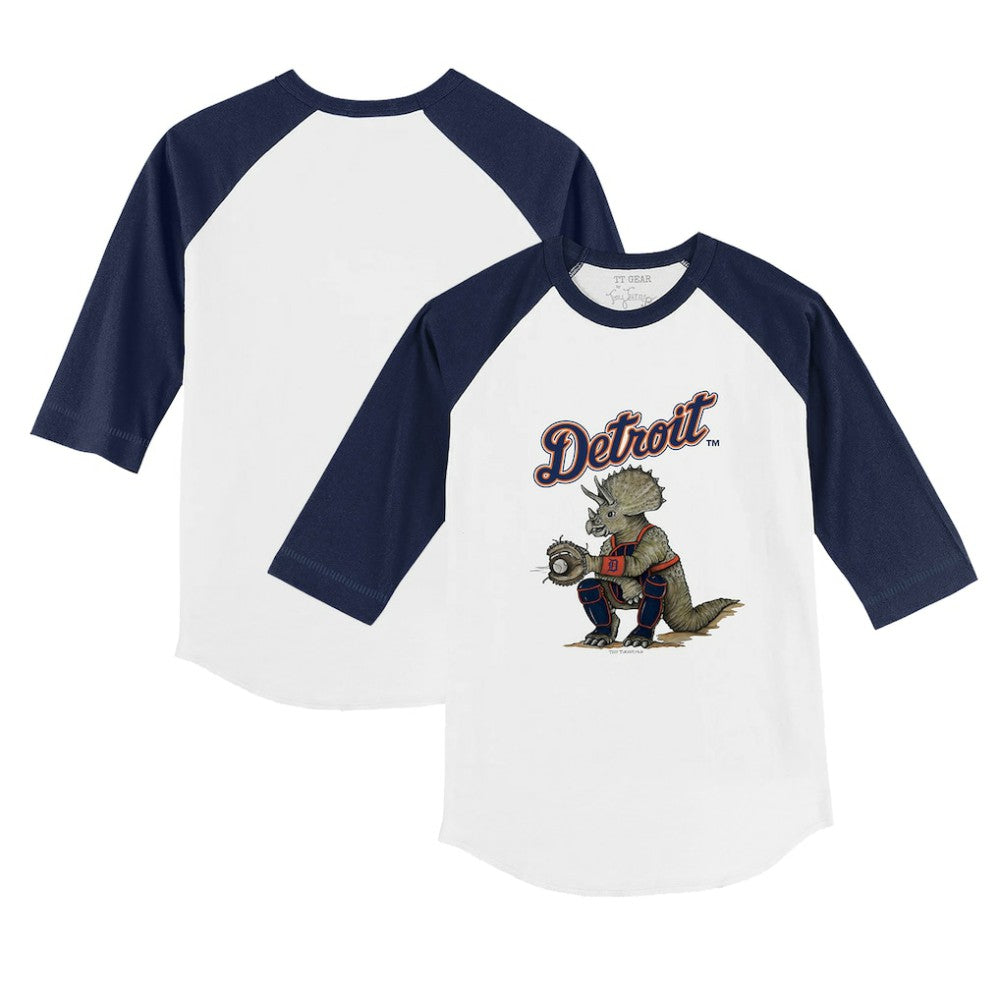 Detroit Tigers Tiny Turnip Youth Triceratops 3/4-Sleeve Raglan T-Shirt On Sale