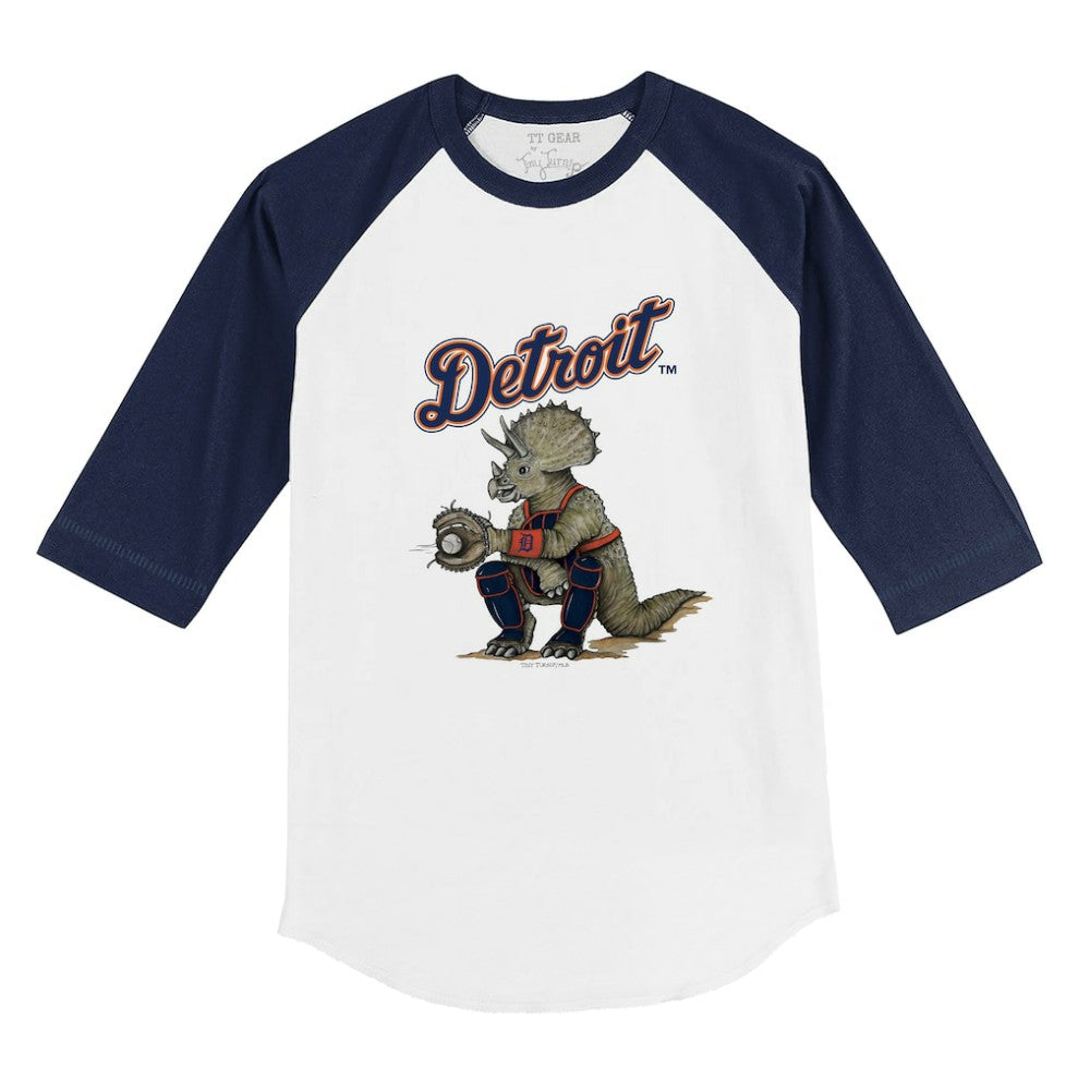 Detroit Tigers Tiny Turnip Youth Triceratops 3/4-Sleeve Raglan T-Shirt On Sale