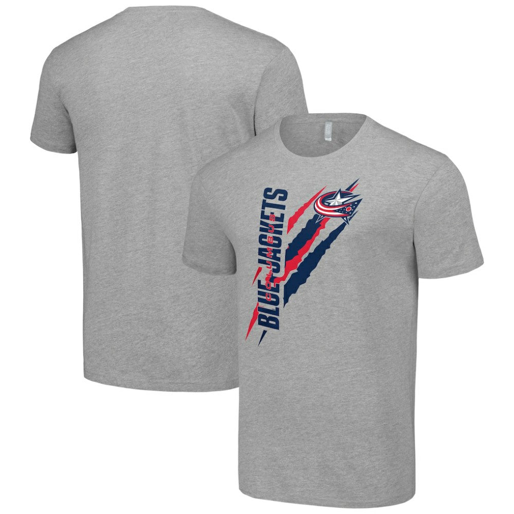 Columbus Blue Jackets - Starter Color Scratch T-Shirt Heather Gray