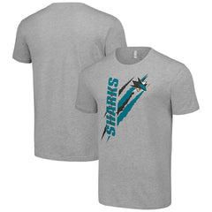 San Jose Sharks - Starter Color Scratch T-Shirt Heather Gray