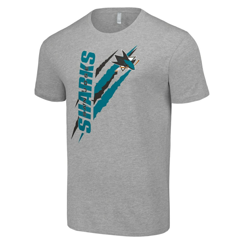 San Jose Sharks - Starter Color Scratch T-Shirt Heather Gray