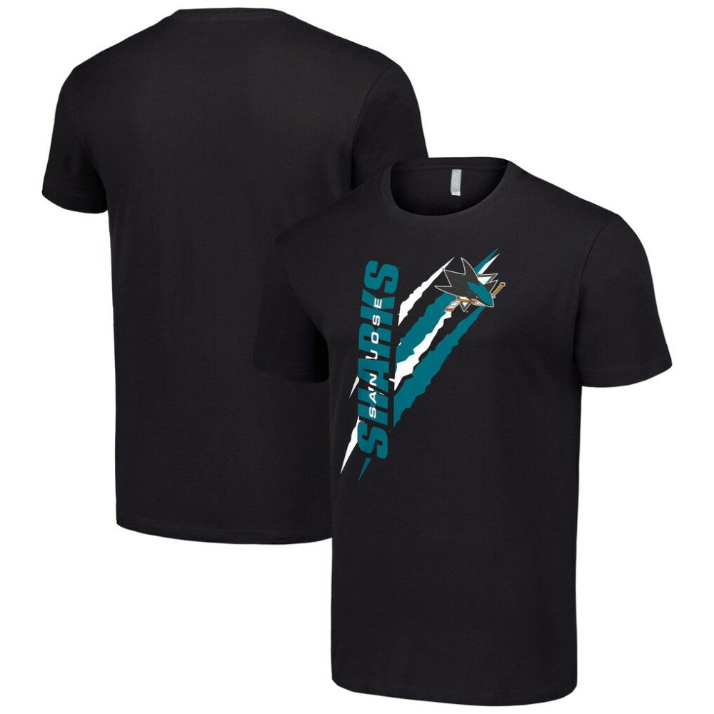 San Jose Sharks - Starter Color Scratch T-Shirt Black