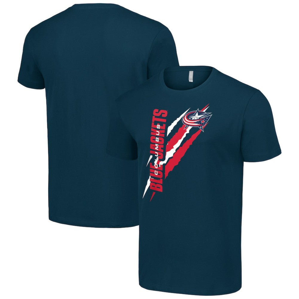 Columbus Blue Jackets - Starter Color Scratch T-Shirt Navy
