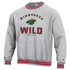 Minnesota Wild - Champion Reverse Weave Yarn Dye Pullover Sweatshirt Heather Gray