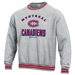 Montreal Canadiens - Champion Reverse Weave Yarn Dye Pullover Sweatshirt Heather Gray