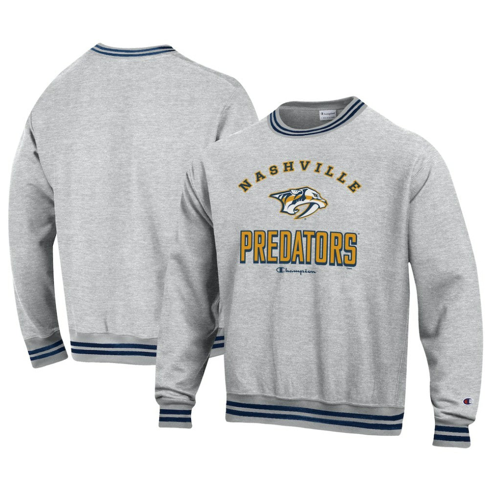 Nashville Predators - Champion Reverse Weave Yarn Dye Pullover Sweatshirt Heather Gray