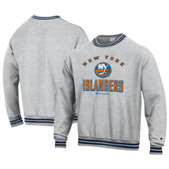 New York Islanders - Champion Reverse Weave Yarn Dye Pullover Sweatshirt Heather Gray