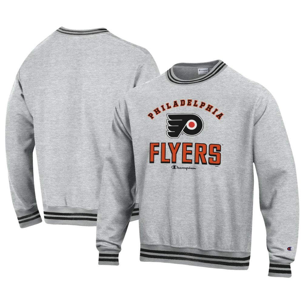 Philadelphia Flyers - Champion Reverse Weave Yarn Dye Pullover Sweatshirt Heather Gray