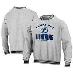 Tampa Bay Lightning - Champion Reverse Weave Yarn Dye Pullover Sweatshirt Heather Gray
