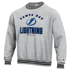 Tampa Bay Lightning - Champion Reverse Weave Yarn Dye Pullover Sweatshirt Heather Gray