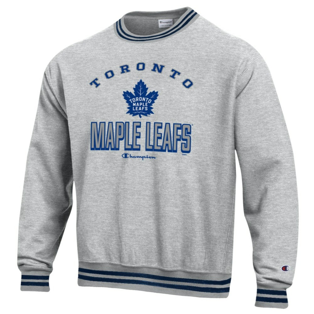 Toronto Maple Leafs - Champion Reverse Weave Yarn Dye Pullover Sweatshirt Heather Gray
