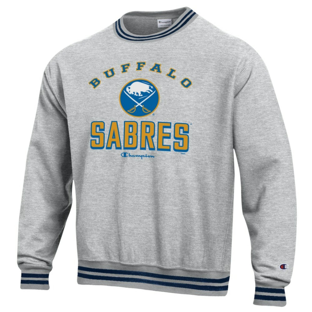 Buffalo Sabres - Champion Reverse Weave Yarn Dye Pullover Sweatshirt Heather Gray