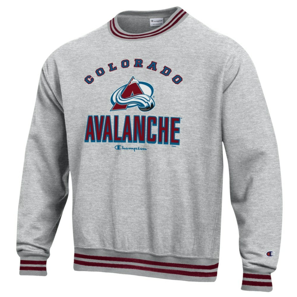 Colorado Avalanche - Champion Reverse Weave Yarn Dye Pullover Sweatshirt Heather Gray