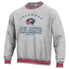 Columbus Blue Jackets - Champion Reverse Weave Yarn Dye Pullover Sweatshirt Heather Gray