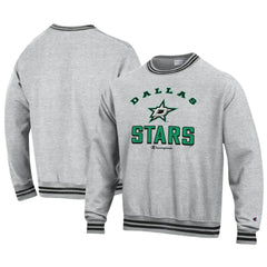 Dallas Stars - Champion Reverse Weave Yarn Dye Pullover Sweatshirt Heather Gray