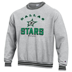 Dallas Stars - Champion Reverse Weave Yarn Dye Pullover Sweatshirt Heather Gray