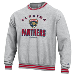Florida Panthers - Champion Reverse Weave Yarn Dye Pullover Sweatshirt Heather Gray