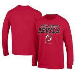 New Jersey Devils - Champion Long-Sleeve Jersey T-Shirt Red