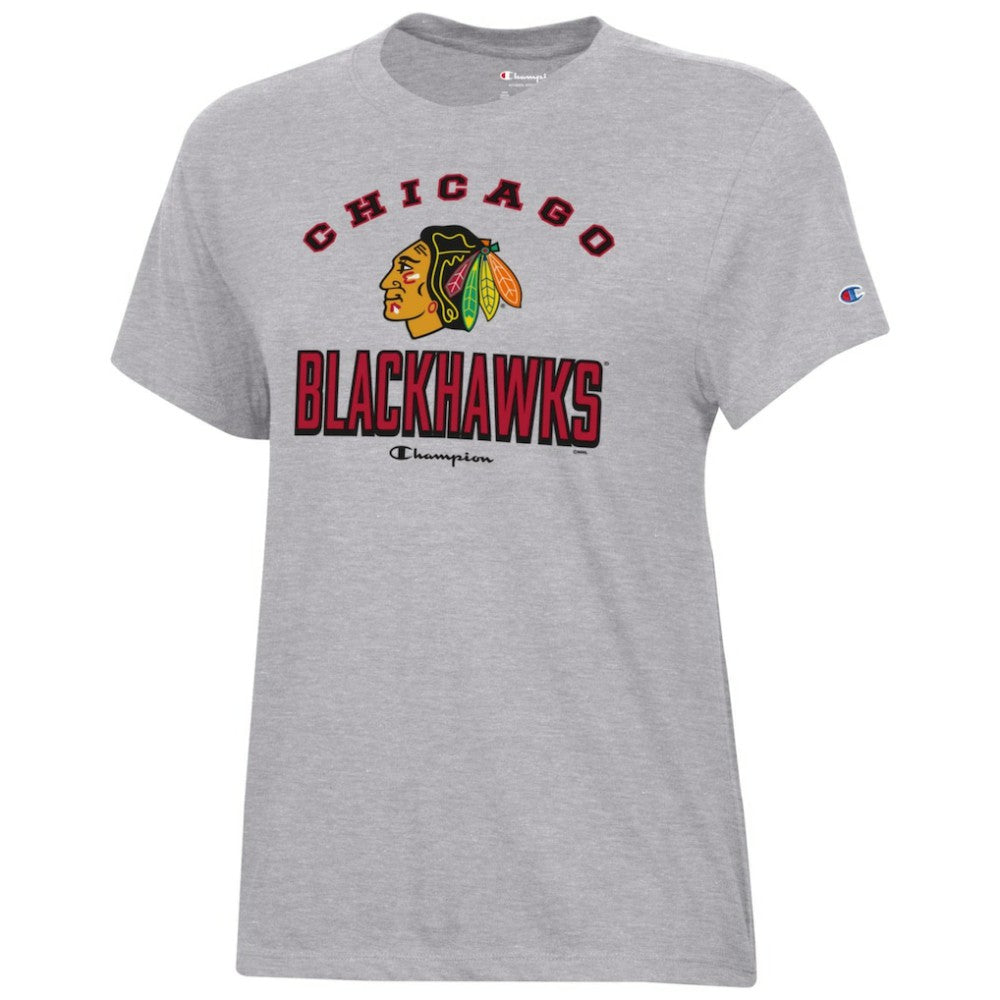 Chicago Blackhawks Champion Women's Core T-Shirt Heather Gray