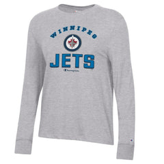Winnipeg Jets - Champion Women's Core Long Sleeve T-Shirt Heather Gray
