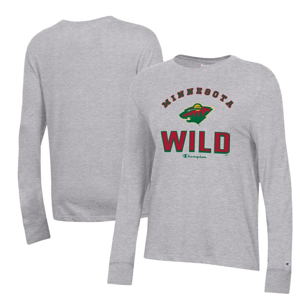 Minnesota Wild - Champion Women's Core Long Sleeve T-Shirt Heather Gray