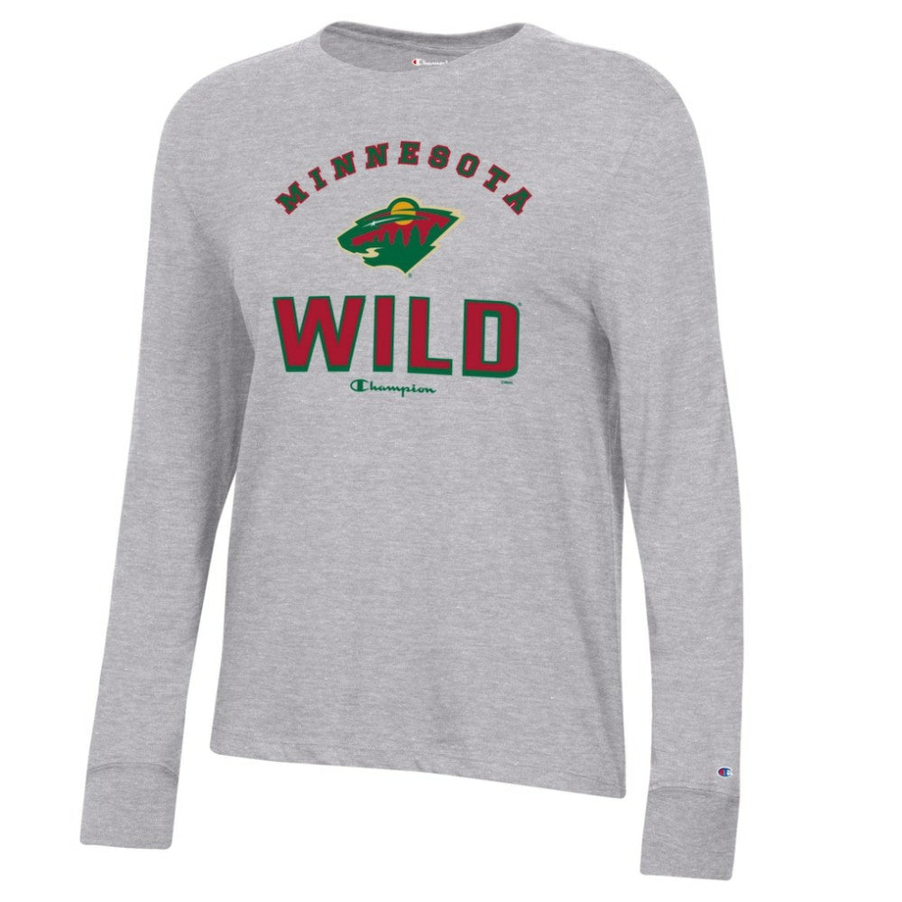 Minnesota Wild - Champion Women's Core Long Sleeve T-Shirt Heather Gray