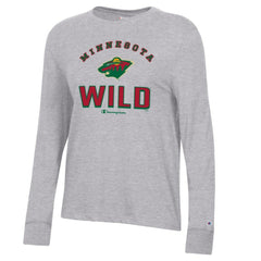 Minnesota Wild - Champion Women's Core Long Sleeve T-Shirt Heather Gray