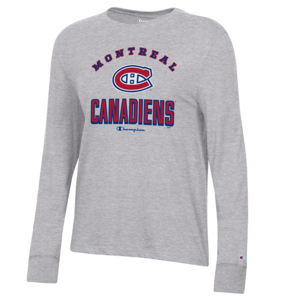 Montreal Canadiens - Champion Women's Core Long Sleeve T-Shirt Heather Gray