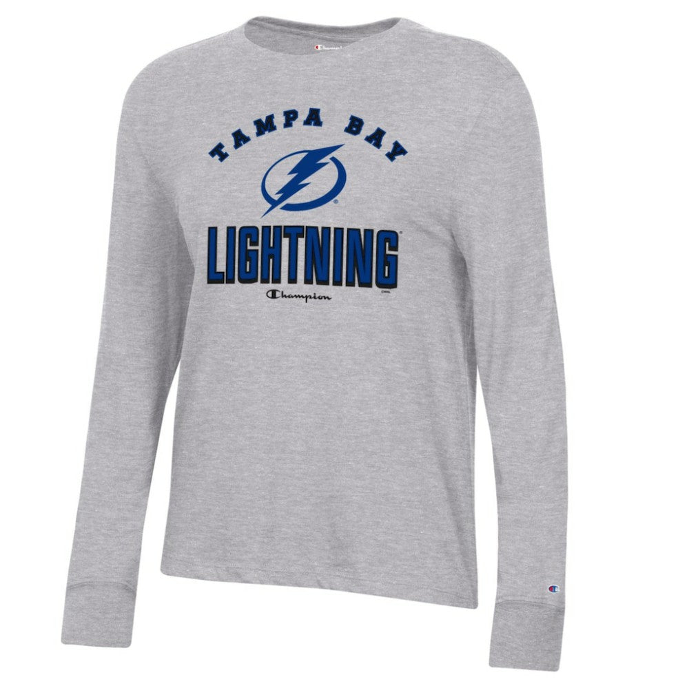 Tampa Bay Lightning - Champion Women's Core Long Sleeve T-Shirt Heather Gray