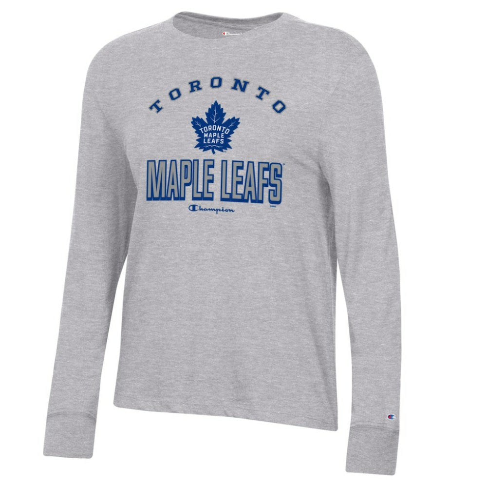 Toronto Maple Leafs - Champion Women's Core Long Sleeve T-Shirt Heather Gray
