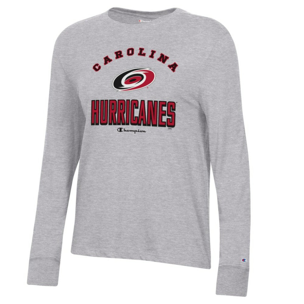 Carolina Hurricanes - Champion Women's Core Long Sleeve T-Shirt Heather Gray