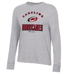 Carolina Hurricanes - Champion Women's Core Long Sleeve T-Shirt Heather Gray