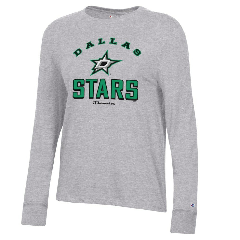 Dallas Stars - Champion Women's Core Long Sleeve T-Shirt Heather Gray