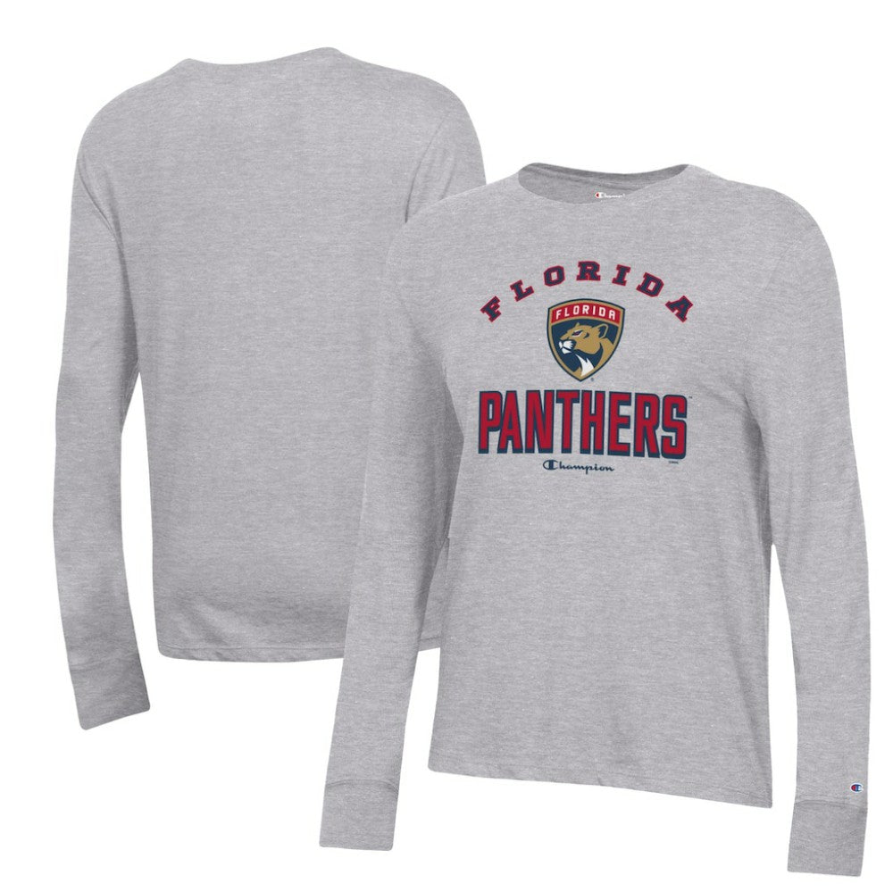 Florida Panthers - Champion Women's Core Long Sleeve T-Shirt Heather Gray