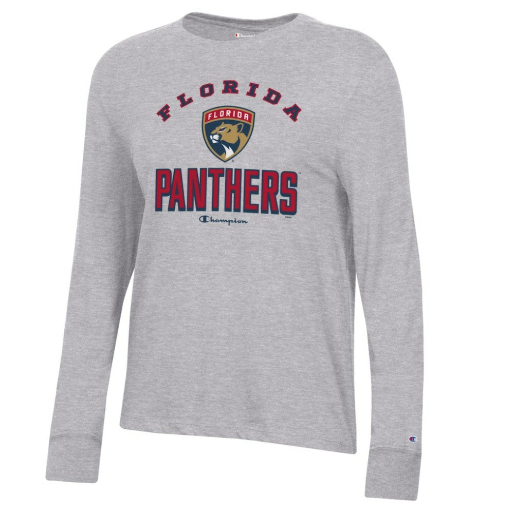 Florida Panthers - Champion Women's Core Long Sleeve T-Shirt Heather Gray