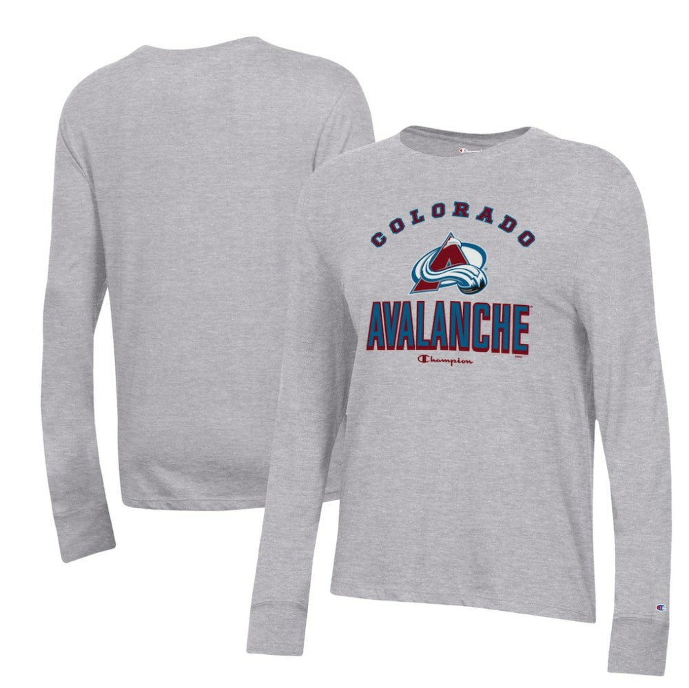 Colorado Avalanche - Champion Women's Core Long Sleeve T-Shirt Heather Gray