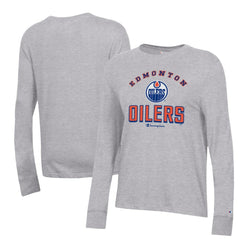 Edmonton Oilers - Champion Women's Core Long Sleeve T-Shirt Heather Gray