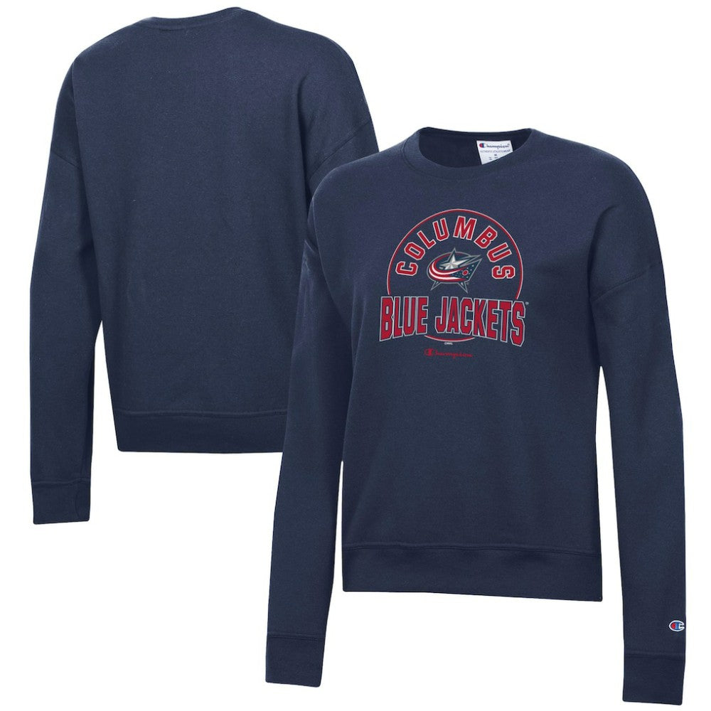 Columbus Blue Jackets - Champion Women's Powerblend Pullover Sweatshirt Navy