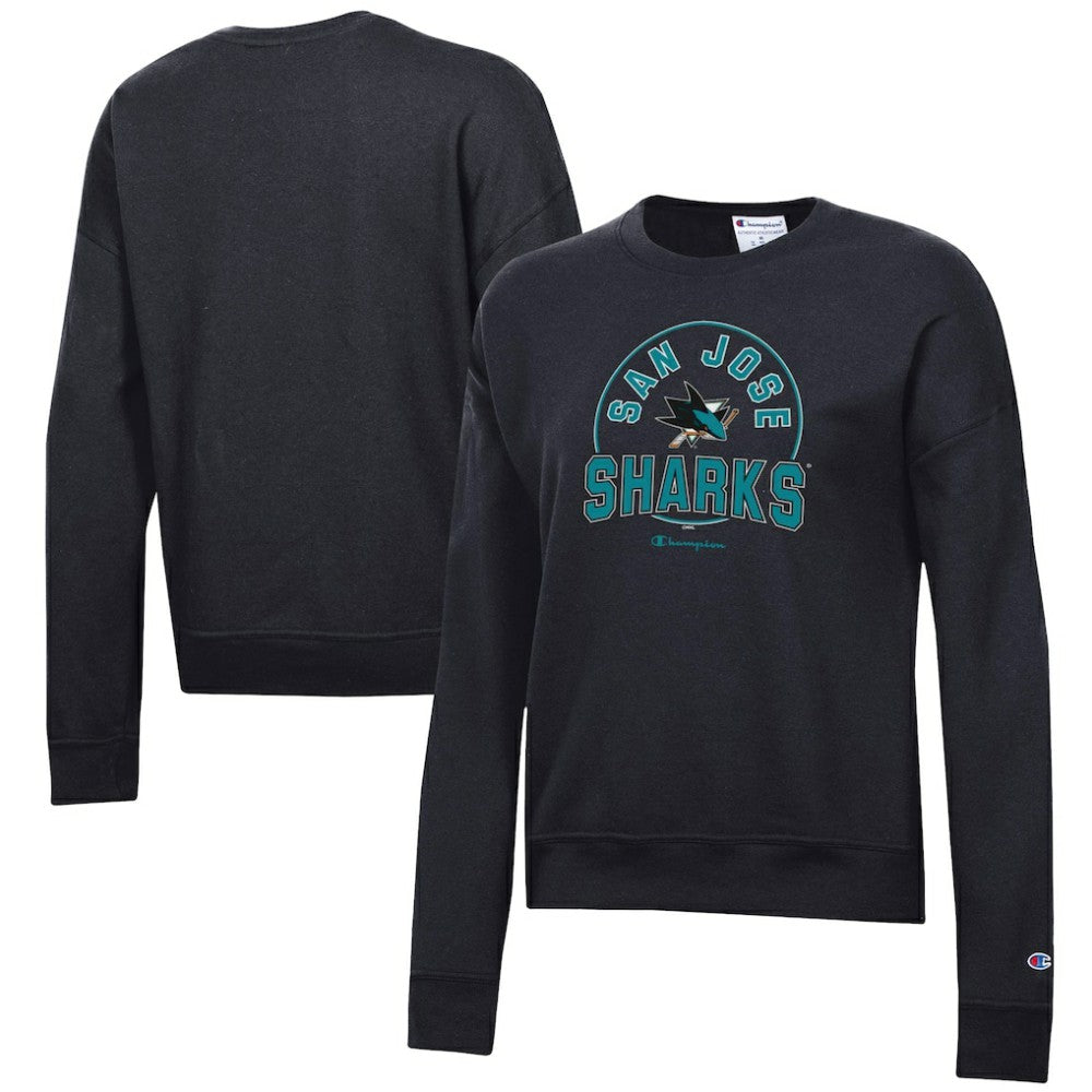 San Jose Sharks - Champion Women's Powerblend Pullover Sweatshirt Black
