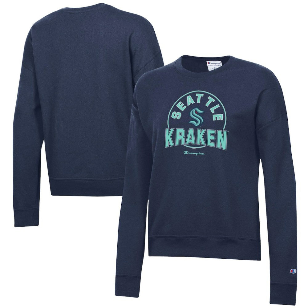 Seattle Kraken Champion Women's Powerblend Pullover Sweatshirt Deep Sea Blue