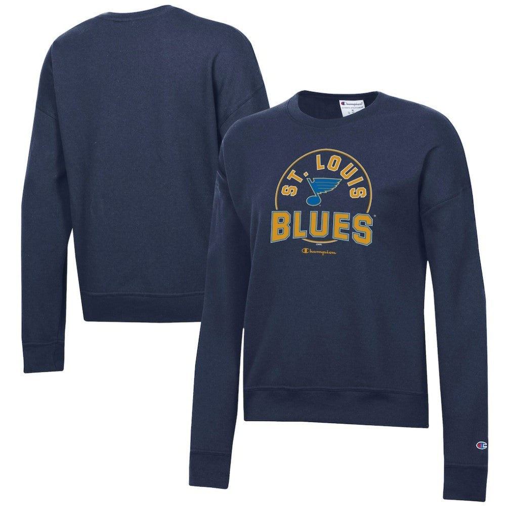 St. Louis Blues - Champion Women's Powerblend Pullover Sweatshirt Navy