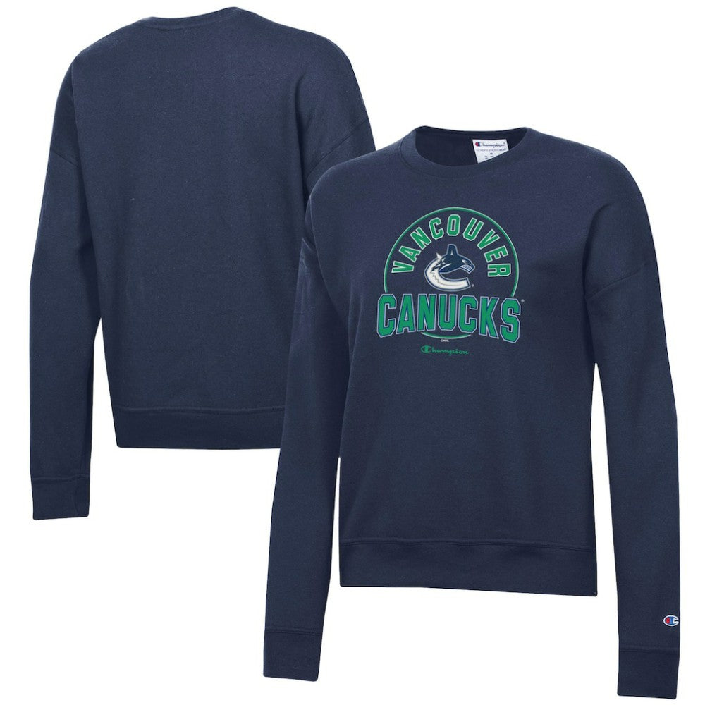 Vancouver Canucks - Champion Women's Powerblend Pullover Sweatshirt Navy