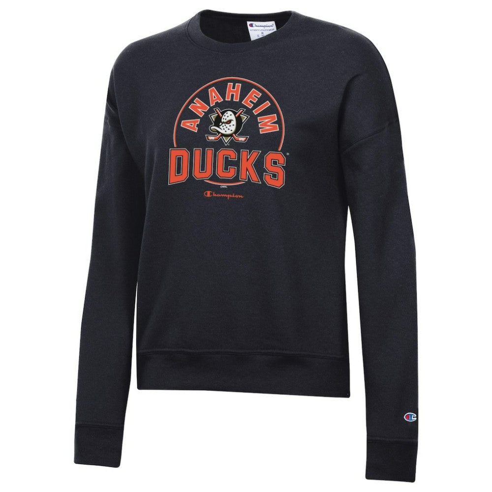 Anaheim Ducks - Champion Women's Powerblend Pullover Sweatshirt Black