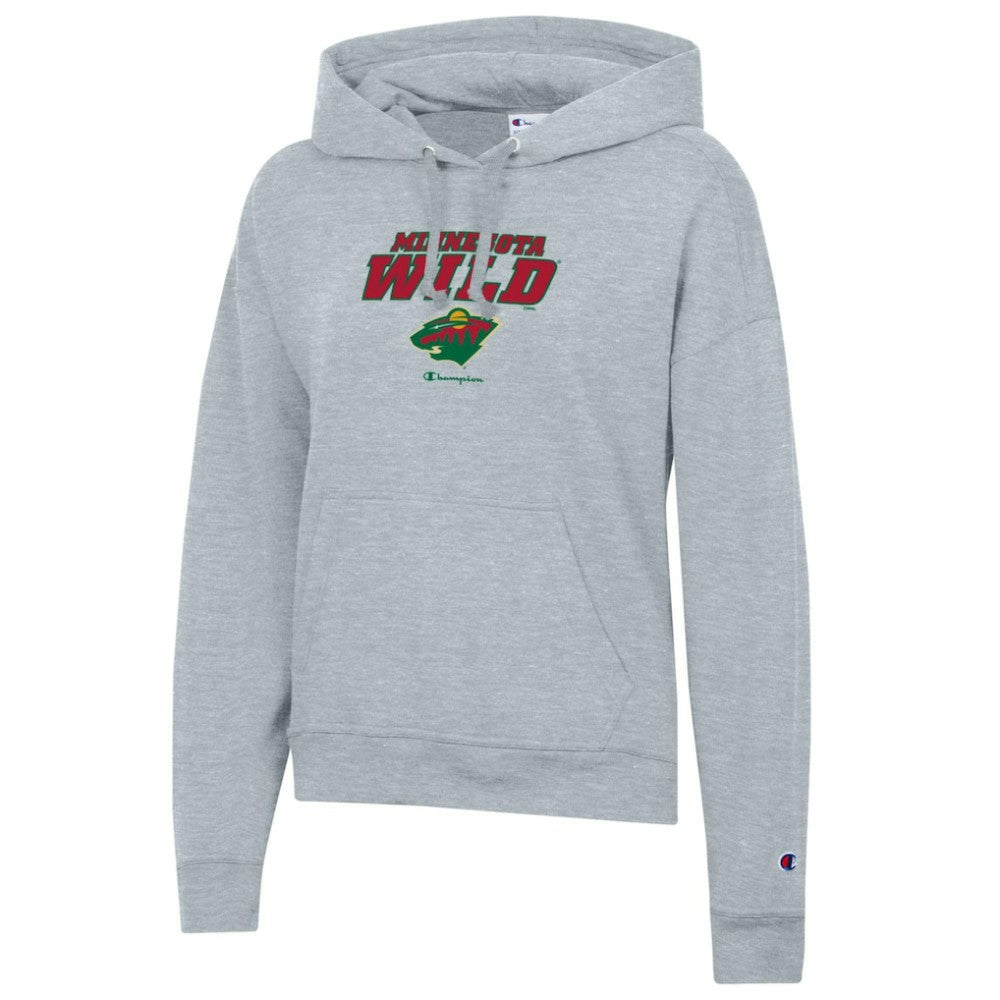 Minnesota Wild - Champion Women's Powerblend Fleece Pullover Hoodie Gray