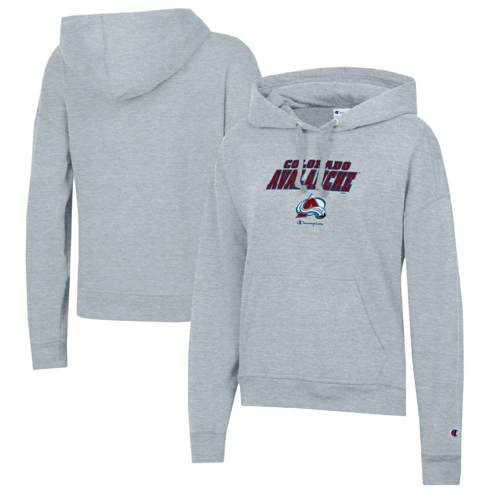 Colorado Avalanche - Champion Women's Powerblend Fleece Pullover Hoodie Gray