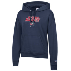 Columbus Blue Jackets - Champion Women's Powerblend Fleece Pullover Hoodie Navy