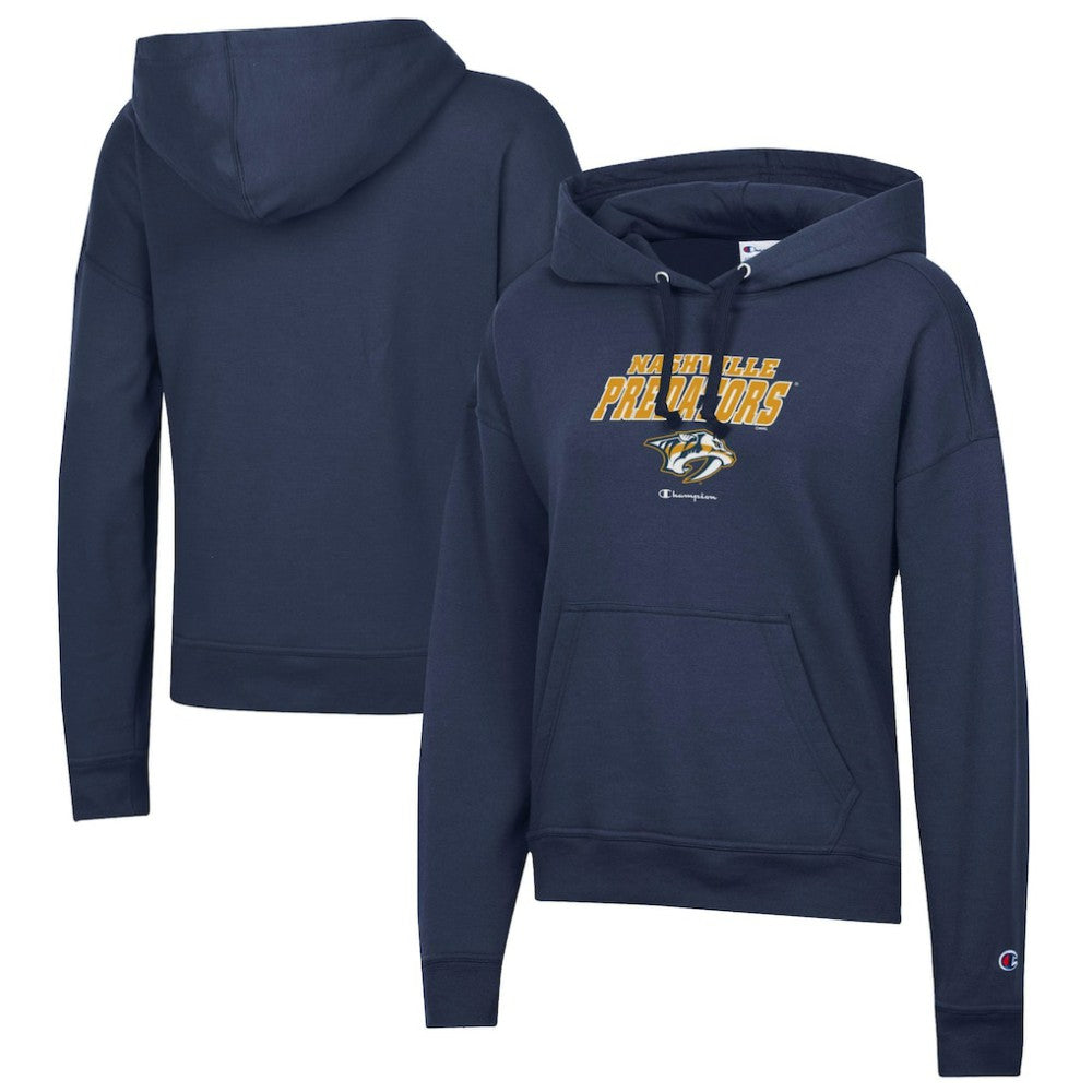 Nashville Predators - Champion Women's Powerblend Fleece Pullover Hoodie Navy