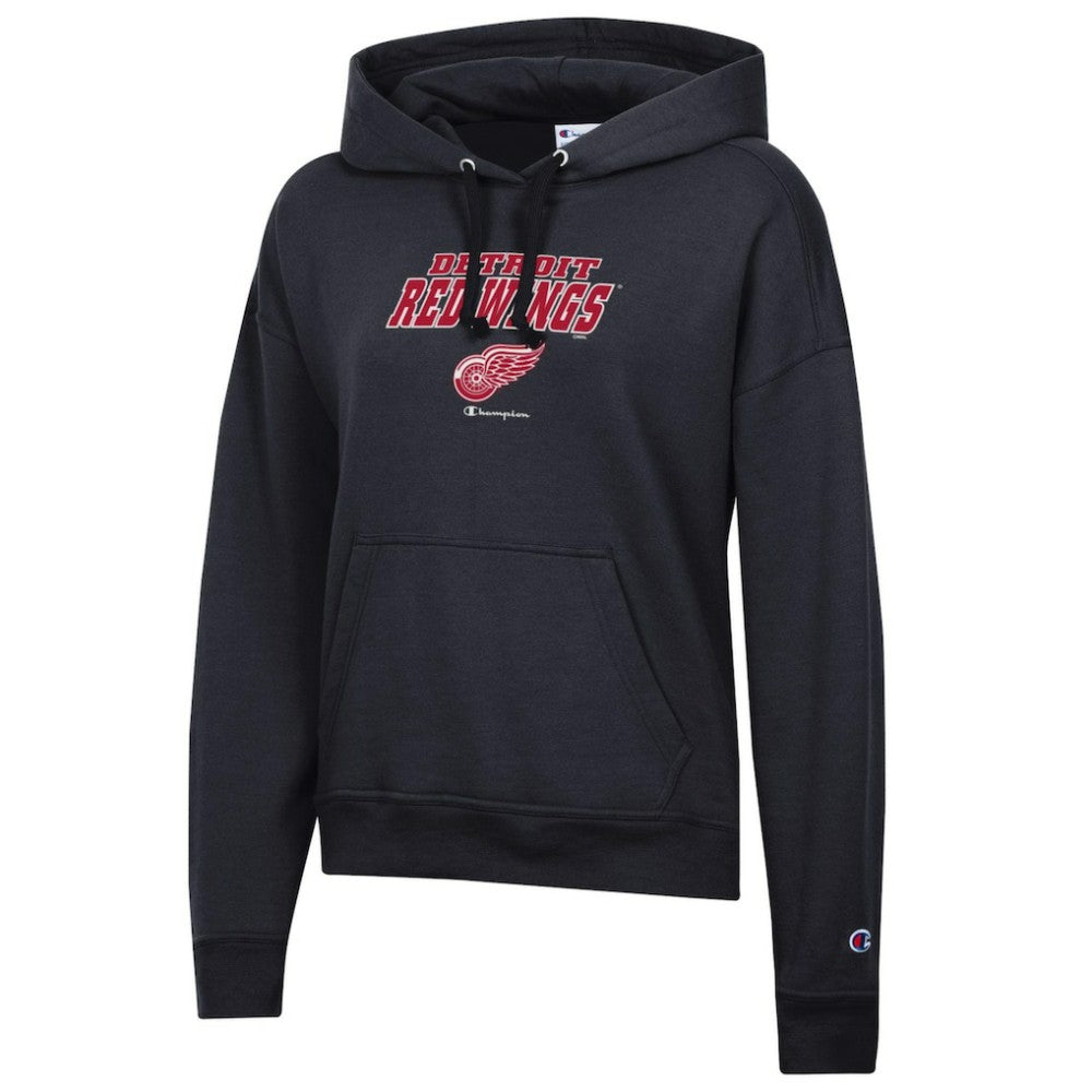 Detroit Red Wings - Champion Women's Powerblend Fleece Pullover Hoodie Black